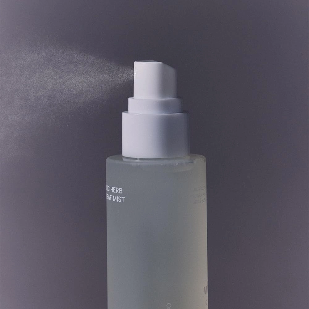 Whamisa Organic Herb Olive Leaf Mist, Facial Mist Spray, Waterless Formula, Fermented Postbiotics, Hydration, Portable (100ml)