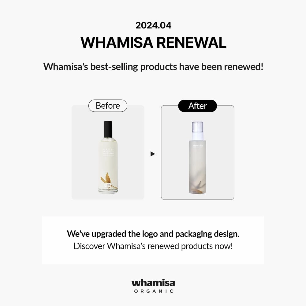 Whamisa Organic Herb Olive Leaf Mist, Facial Mist Spray, Waterless Formula, Fermented Postbiotics, Hydration, Portable (100ml)