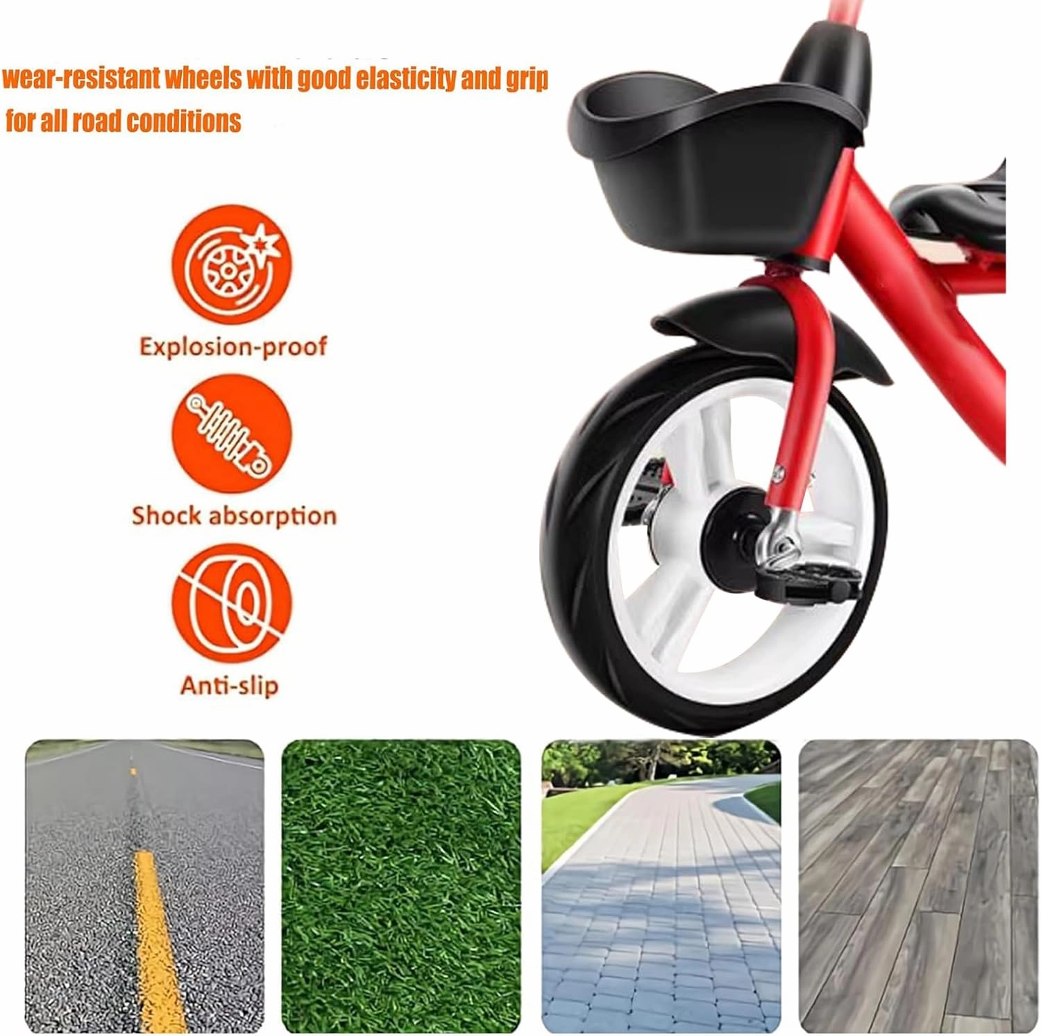 White,Style 1, Twin Tandem Tricycle for Children,Two-Seater Pedal Bicycle,with Spacious Rear Soft Seats/Removable Rear Push Handle/Enlarged Pedals Balance Bikes