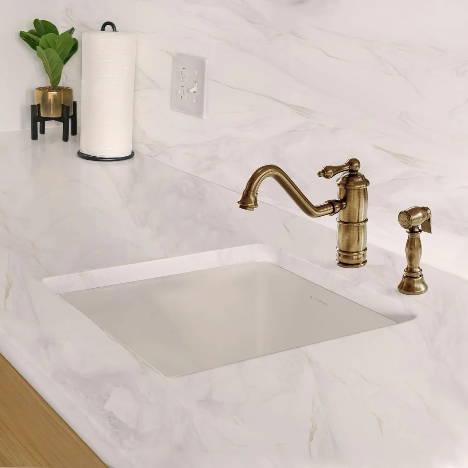 Whitehaus Collection Undermount/Drop-in Fireclay Kitchen Sinks, Stainless Steel Grid Included (White, 18 Inch)