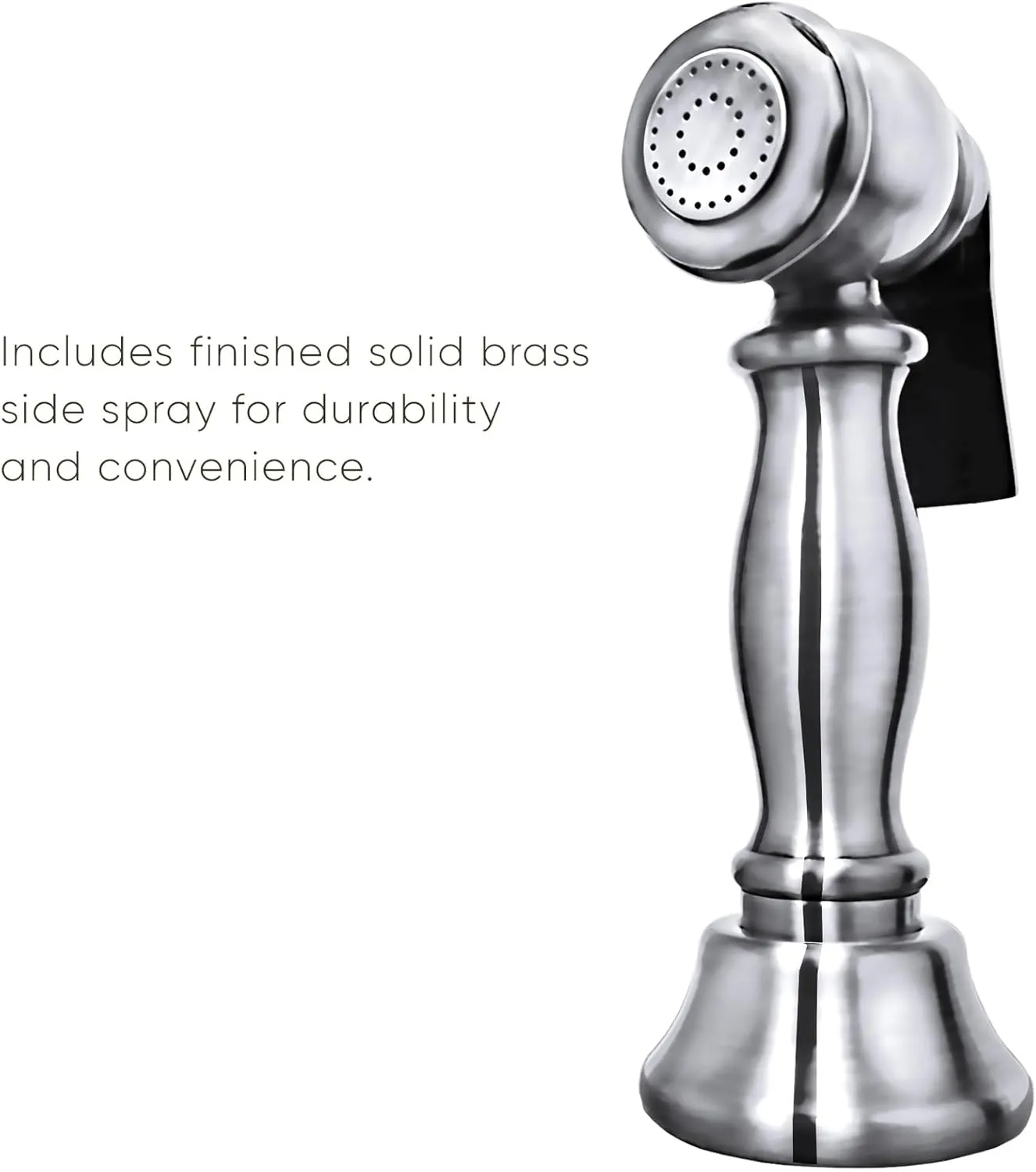 Whitehaus Kitchen Faucet; Brass Construction, Gooseneck, Cross Handles, Side Spray; Polished Chrome