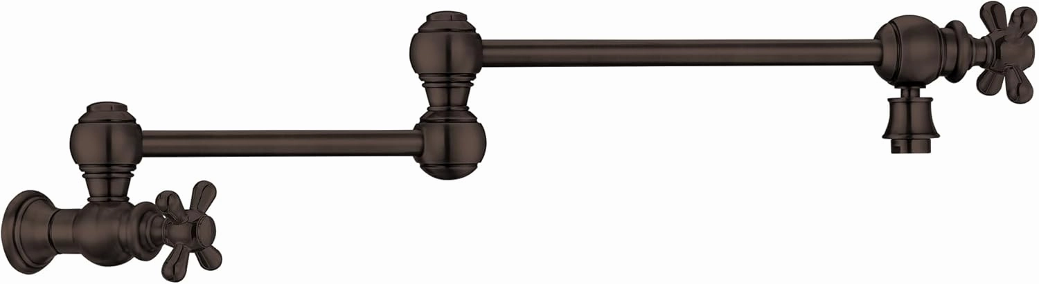 Whitehaus Kitchen Faucet; Brass Construction, Retractable Swing Spout, Cross Handle; Oil Bronze