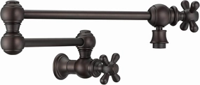 Whitehaus Kitchen Faucet; Brass Construction, Retractable Swing Spout, Cross Handle; Oil Bronze