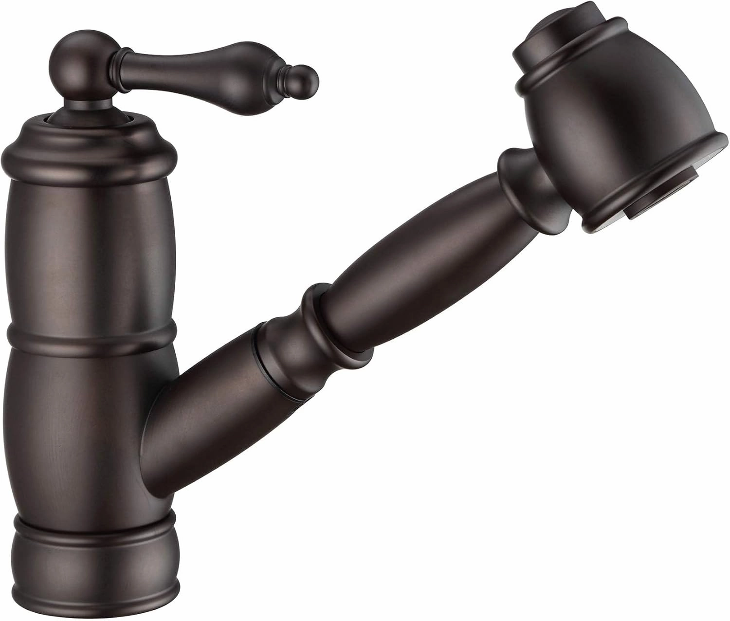 Whitehaus Kitchen Faucet; Brass Construction, Swivel Spout, Pull-Out Spray Head; Oil Rubbed Bronze