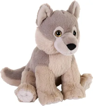 Wild Republic Earthkins Mini Wolf, Stuffed Animal, 8 inch, Plush Toy, Eco-Friendly