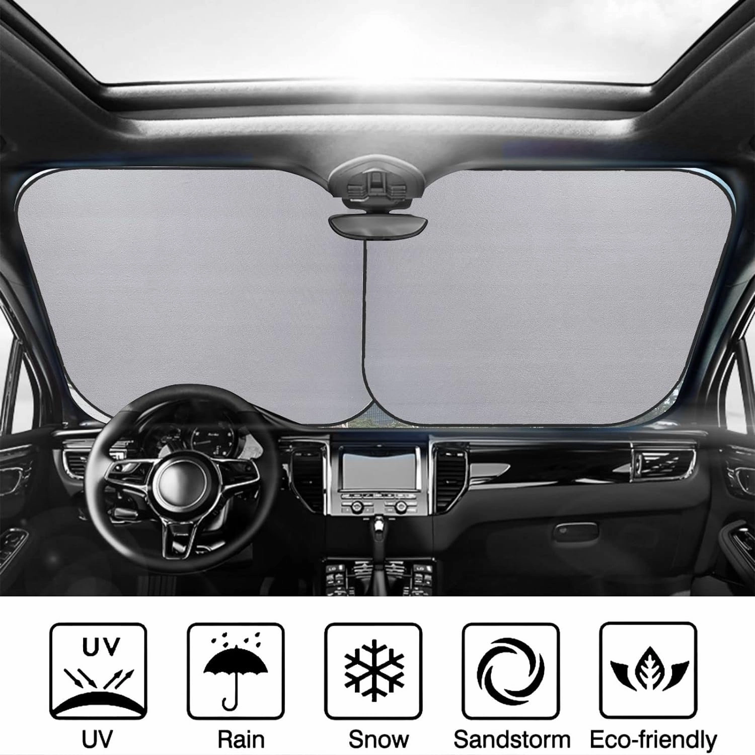 Windshield Sun Shade Foldable Car Front Window Sun Shield Visor Protector Keeps Interior Cool Cat on Steps Sun Visor Reflector Sunshade Offers Ultimate Protection for Car Interior Medium
