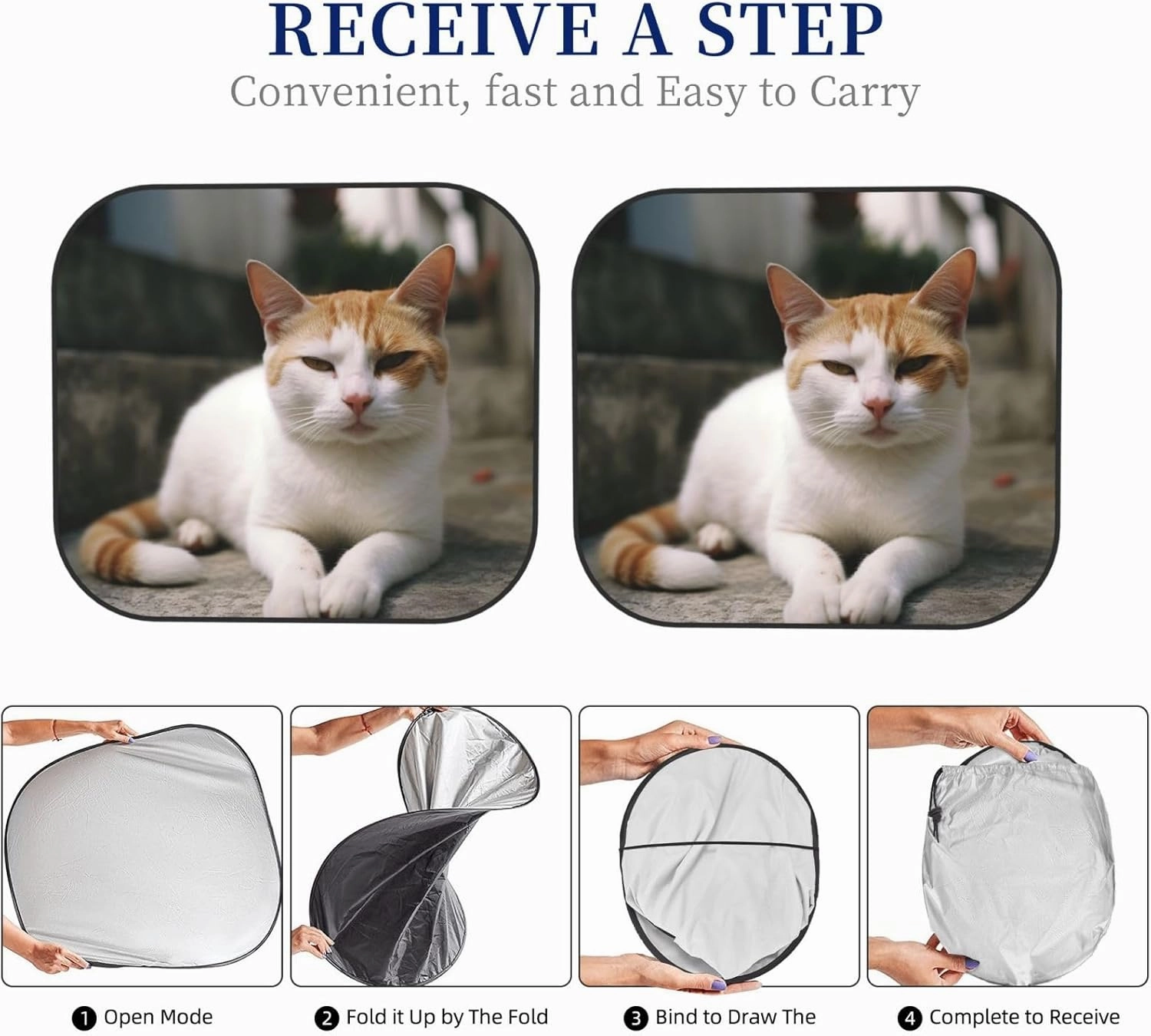 Windshield Sun Shade Foldable Car Front Window Sun Shield Visor Protector Keeps Interior Cool Cat on Steps Sun Visor Reflector Sunshade Offers Ultimate Protection for Car Interior Medium