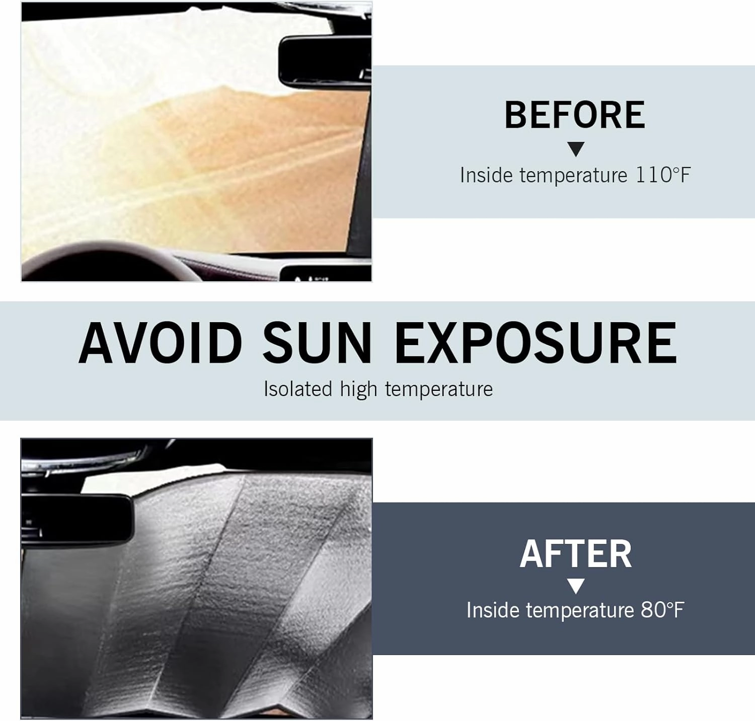 Windshield Sunshade, Keep Car Cool Sun Protection and Heat Insulation Protection Cover, Perfect Coverage Foldable Portable Privacy Cover, Universal for Cars Trucks (Silver #55.1" x 27.5 ")