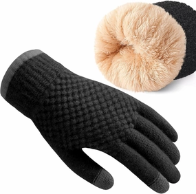 Winter Gloves for Women, Touch Screen Gloves with Thermal Soft Lining, Elastic Cuff Winter Gloves for Cold Weather