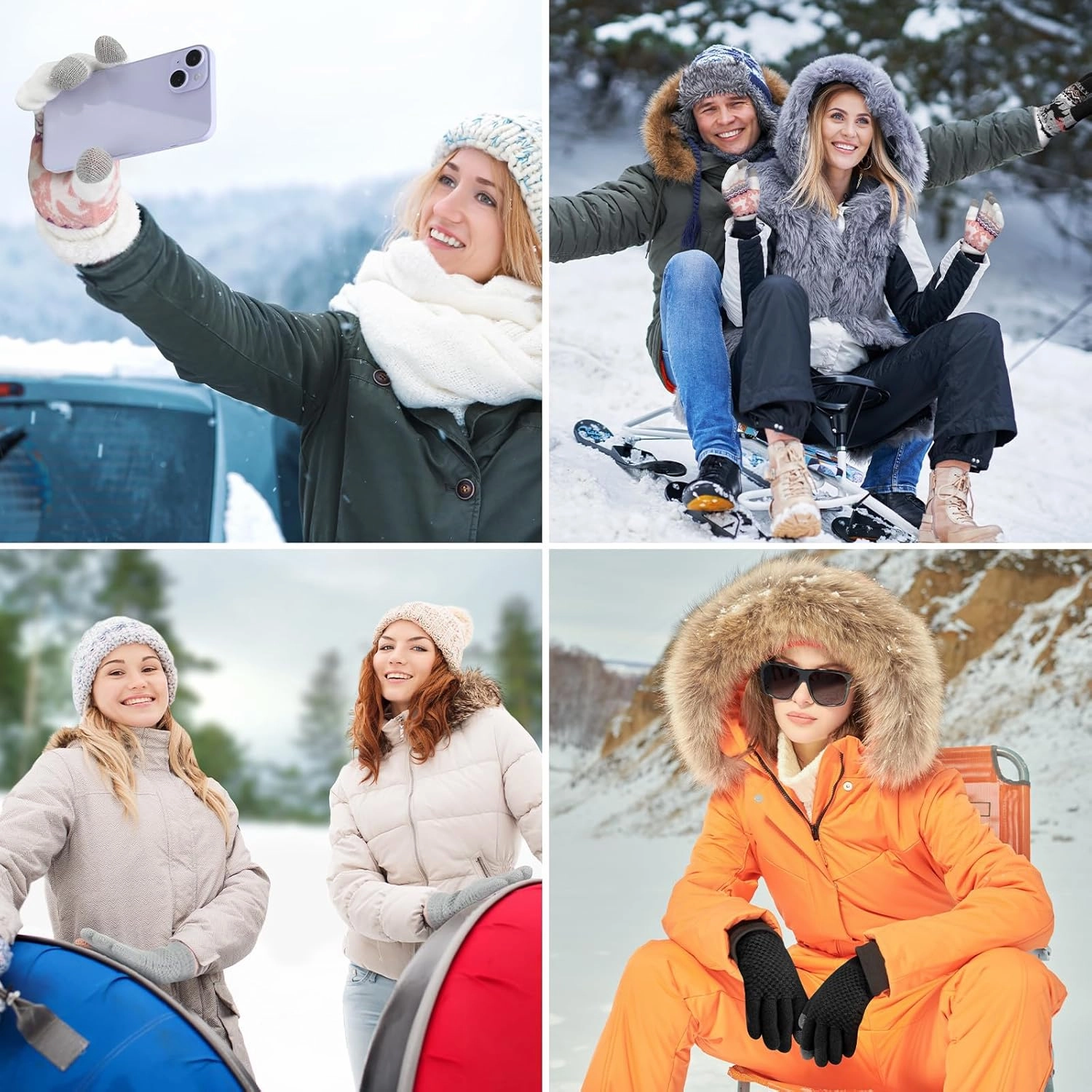 Winter Gloves for Women, Touch Screen Gloves with Thermal Soft Lining, Elastic Cuff Winter Gloves for Cold Weather