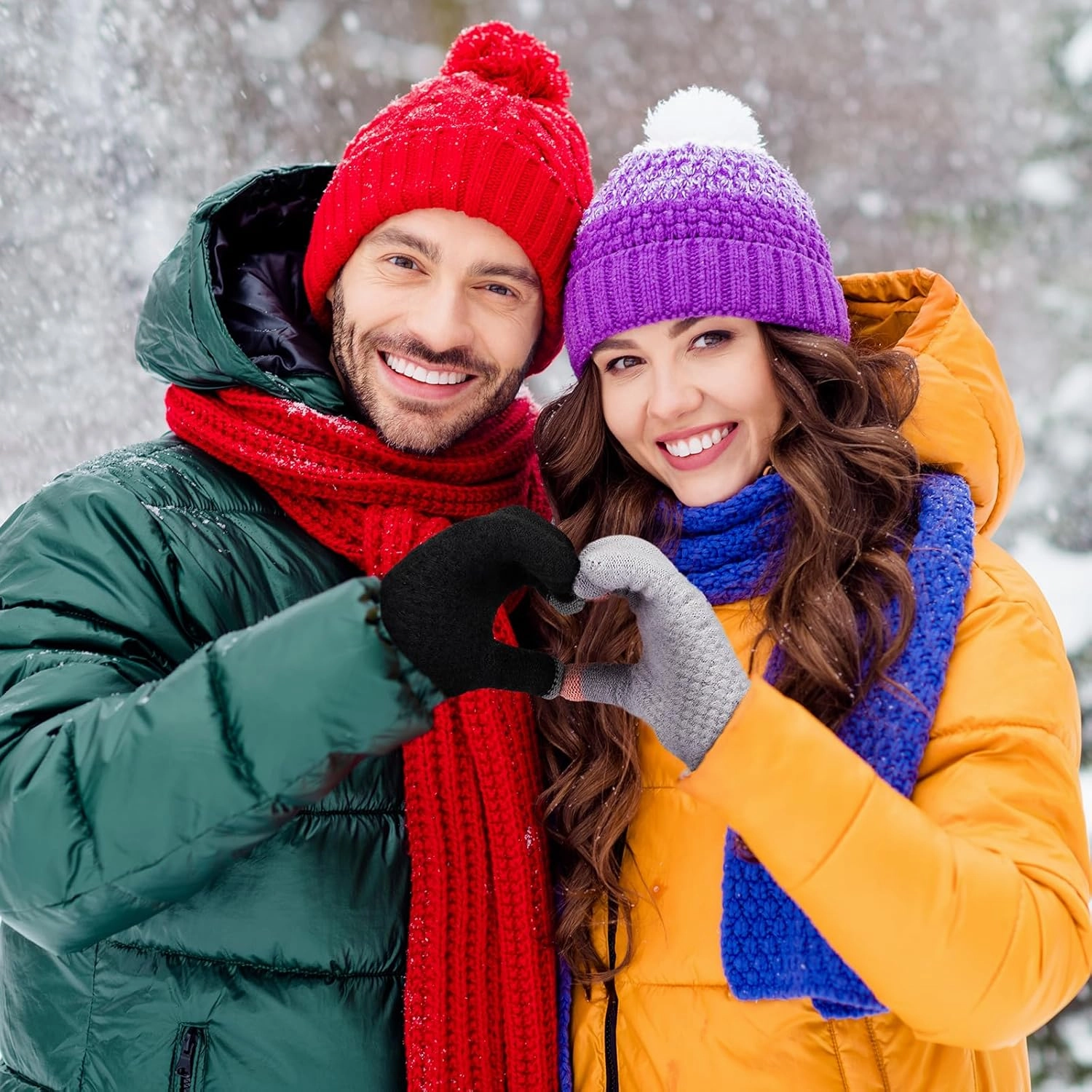 Winter Gloves for Women, Touch Screen Gloves with Thermal Soft Lining, Elastic Cuff Winter Gloves for Cold Weather