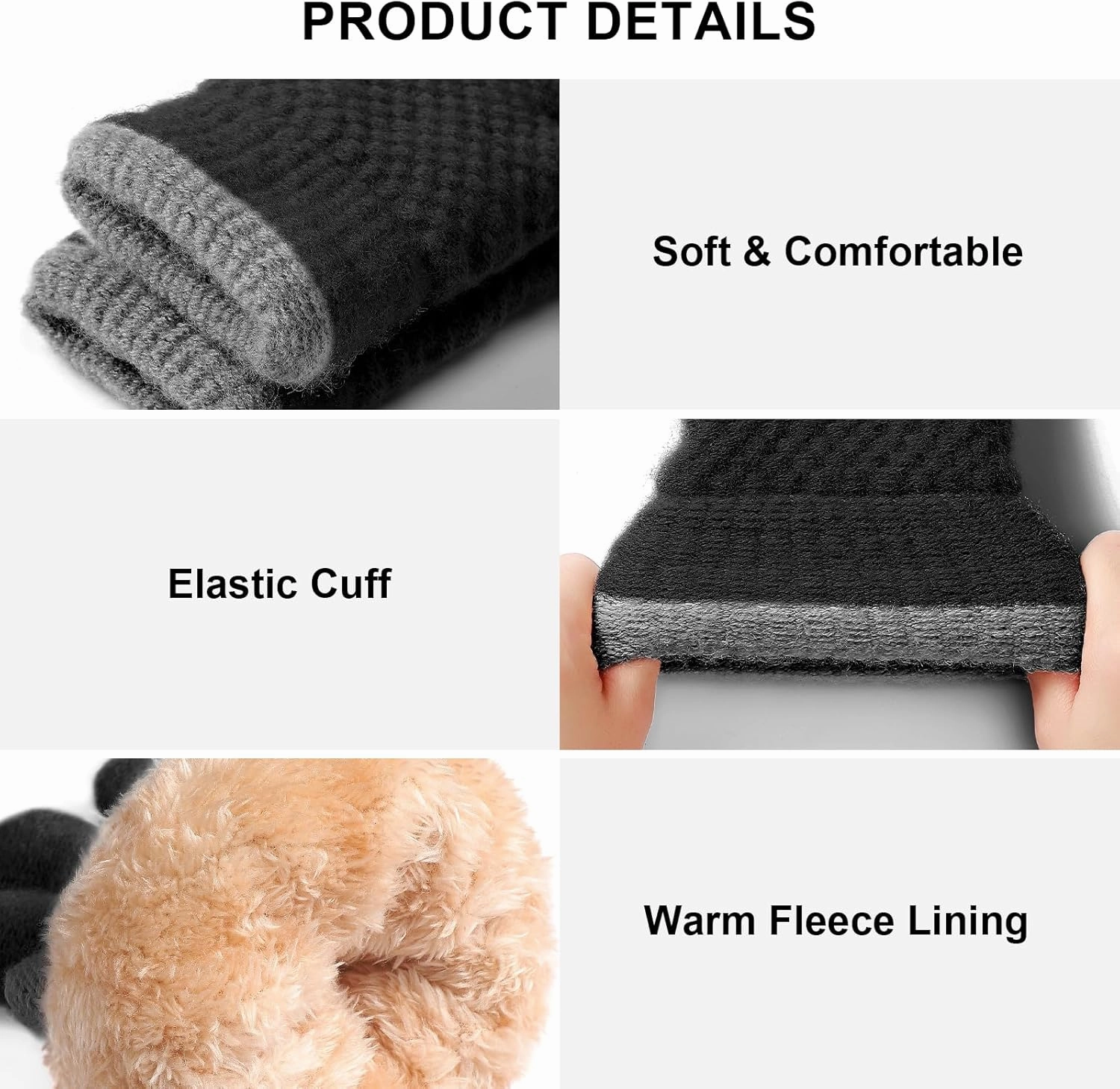 Winter Gloves for Women, Touch Screen Gloves with Thermal Soft Lining, Elastic Cuff Winter Gloves for Cold Weather