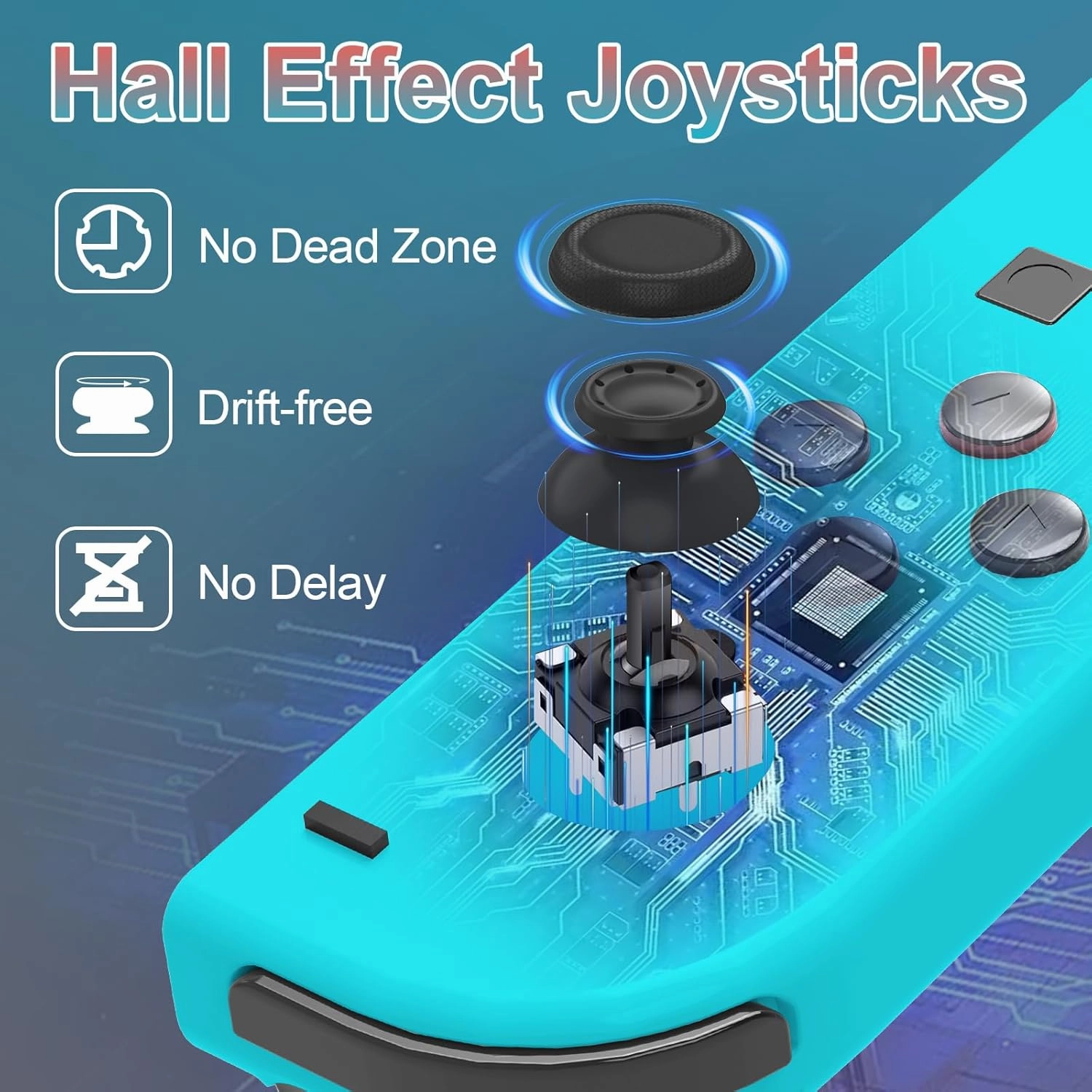 Wireless Switch Controller Replacement for Switch/OLED/Lite,Dual Vibration, 6-Axis Gyro, Wake-Up, Motion Control, Screenshot, Anti-Slip Grip/Joystick,Left/Right Gamepad,No NFC,(Blue and Red)