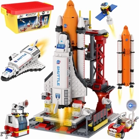 WishLife City Space Exploration Shuttle Toy - Building Blocks Sets for 6 7 8 9 10 11 12 Year Old Boys Girls, Mars Rover, Launcher, Satellite, Aerospace Spaceship Toys Gifts for Kids Age 6-12 (660 PCS)
