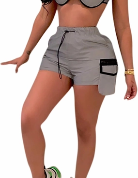 Women's Sexy Reflective Shorts Pants Shiny Sport Bottoms Night Club Party Festival Rave Outfit