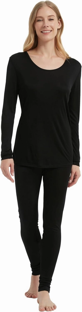 Women's Thermosilk Long Underwear Set, Baselayer Top/Pants, Ultra-light, Skin-friendly & Breathable