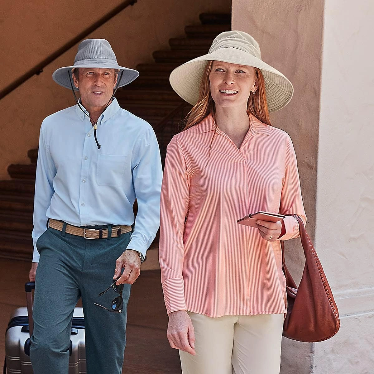 Women's Travel Beach Hat with Chin Cord - UPF 50 Sun Protection - Designed to be Your Travel Companion - CYD (One Size)