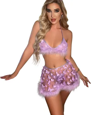 Women's Shiny Rave Outfits Holographic Halter Bra Top Mini Skirt 2Pcs Glitter Sequin Music Festival Party Clubwear