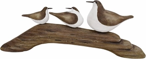 Wood Bird Statue Nautical Decor Decorative Seagull Sculpture Hand Carved Wooden Sea Birds Figurine Coastal Ocean Beach Themed Decoration for Home Yard Bathroom Living Room (C)