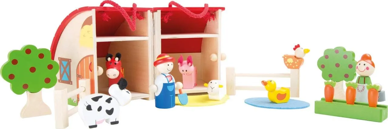 Wooden Toys Wooden Farm Play Set - Premium Toy Designed for Kids, Ages 3 Years & Up. A Small Foot Design, Multi