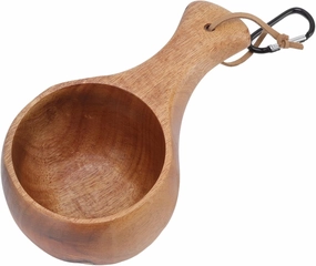 Wooden Cup,Traditional Nordic Camping Wooden Mug Portable Handcrafted Coffee Cups with Lanyard and Carabiner Lightweight Resistant Drinking Cup for Coffee Tea Milk