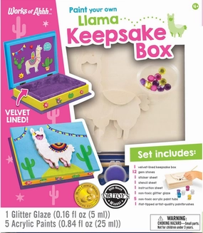 Works of Ahhh Craft Set - Llama Keepsake Box Classic Wood Paint Kit