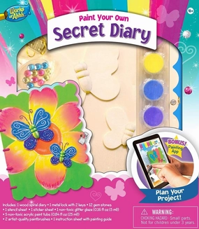 Works of Ahhh… Craft Set - Mermaid Secret Diary Classic Wood Paint Kit - Comes