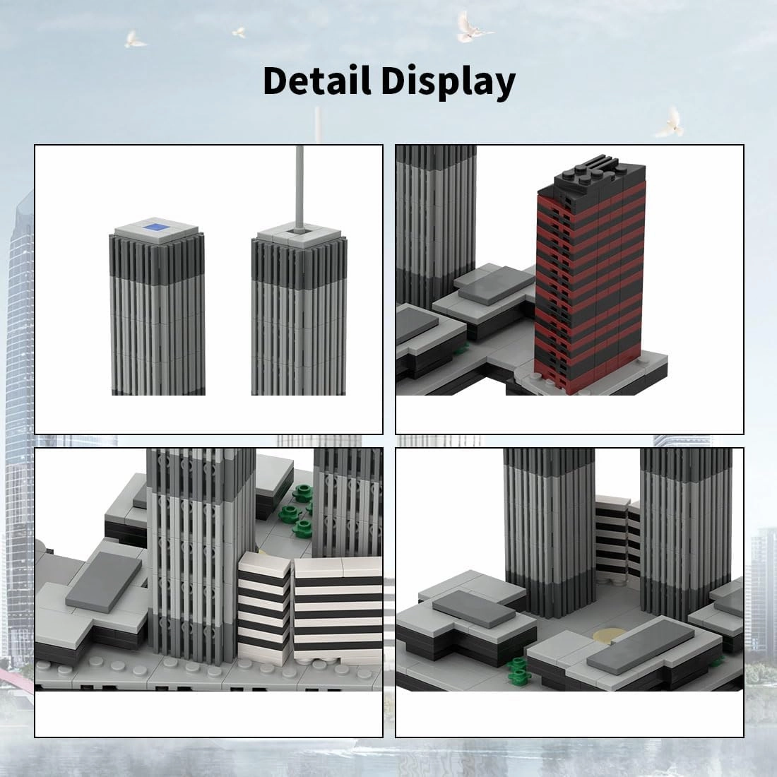 World Trade Center Building Blocks and Construction Toy, Collectible Architecture-Themed Model to Build and Display, Great Gift for Building Fans (982 PCS), 1:2000 Scale - Limited Nameplate