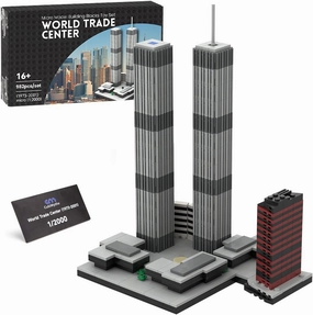 World Trade Center Building Blocks and Construction Toy, Collectible Architecture-Themed Model to Build and Display, Great Gift for Building Fans (982 PCS), 1:2000 Scale - Limited Nameplate