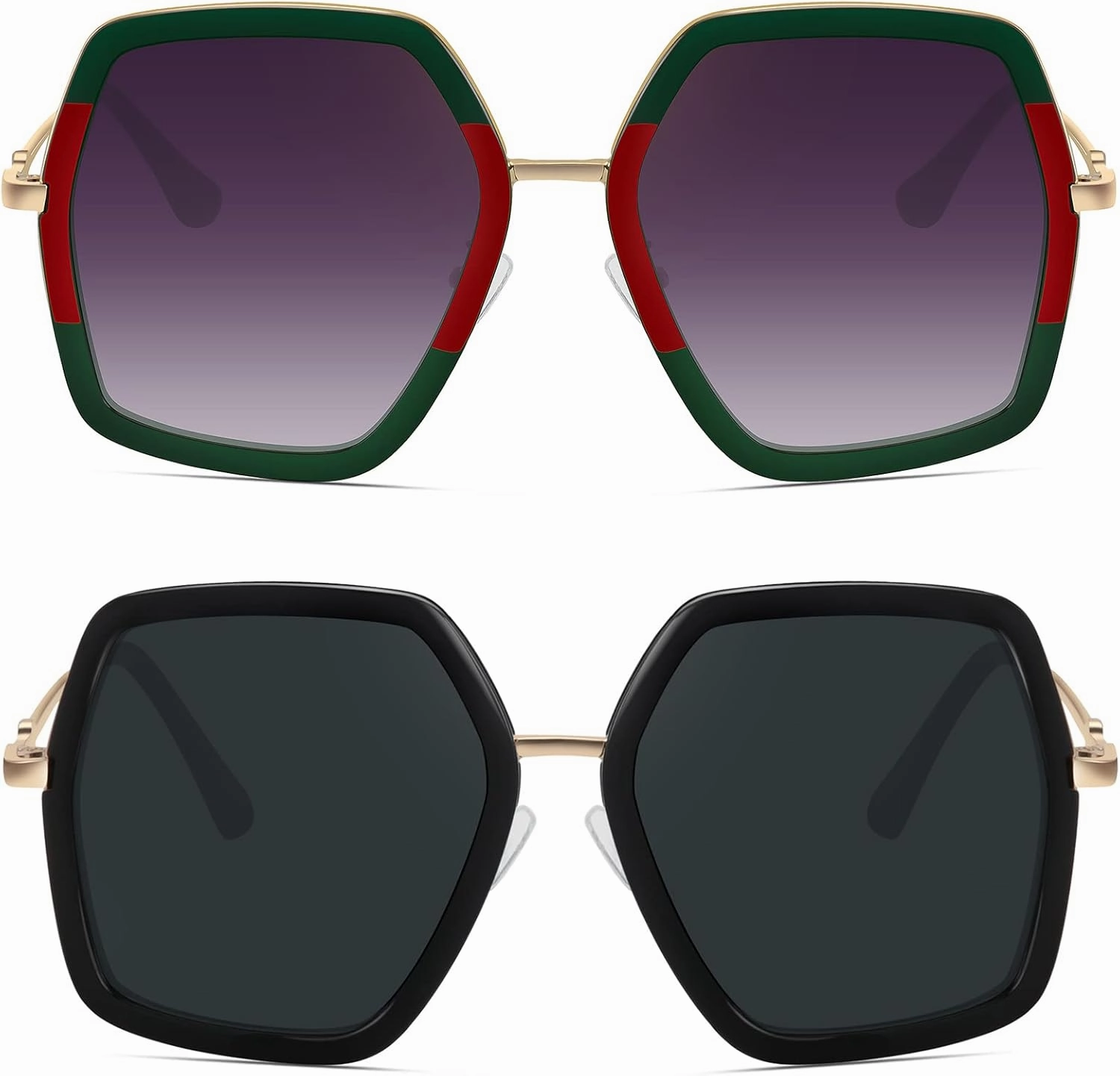 WOWSUN Oversized Big Fashion Sunglasses For Women Irregular Fashion Shades