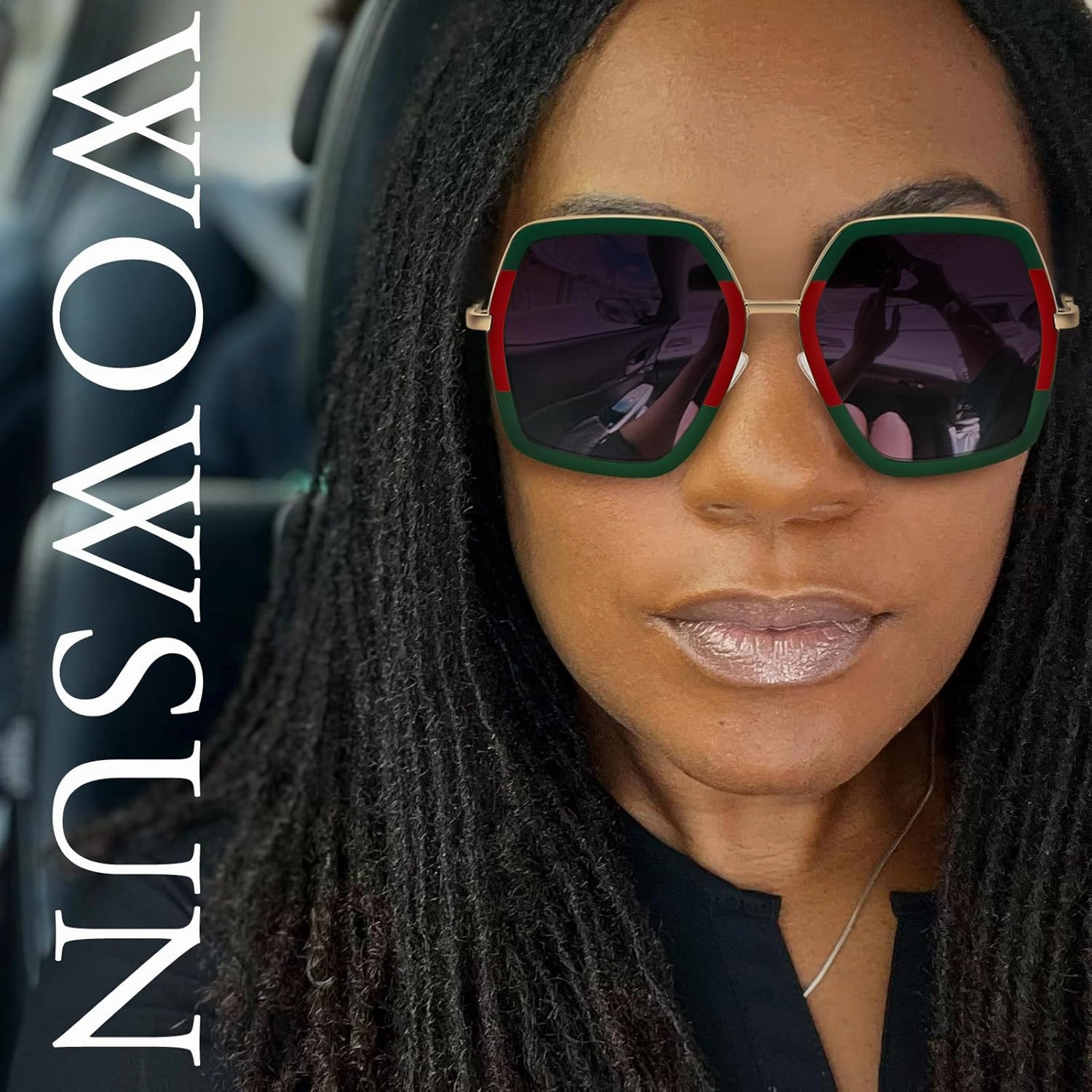 WOWSUN Oversized Big Fashion Sunglasses For Women Irregular Fashion Shades