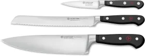 Wüsthof Classic 3-Piece Starter Knife Set, Black
