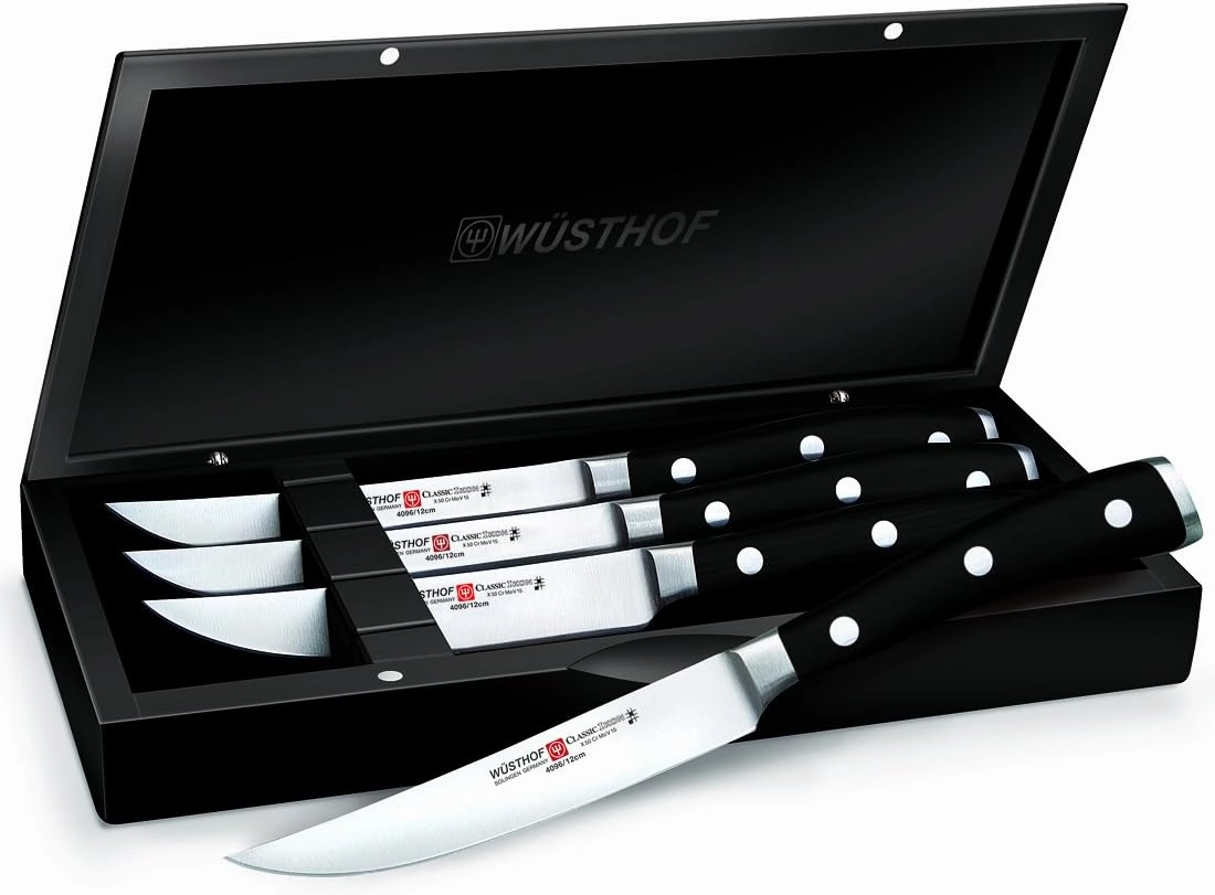 WÜSTHOF Classic IKON 4-Piece Carbon Steak Knife Set
