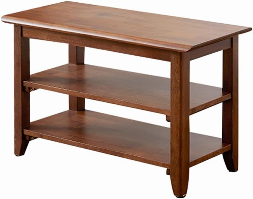 XKZG Storage Bench Wooden Shoe Bench Rustic Solid Wood Entryway Bench (Brown,23.6")