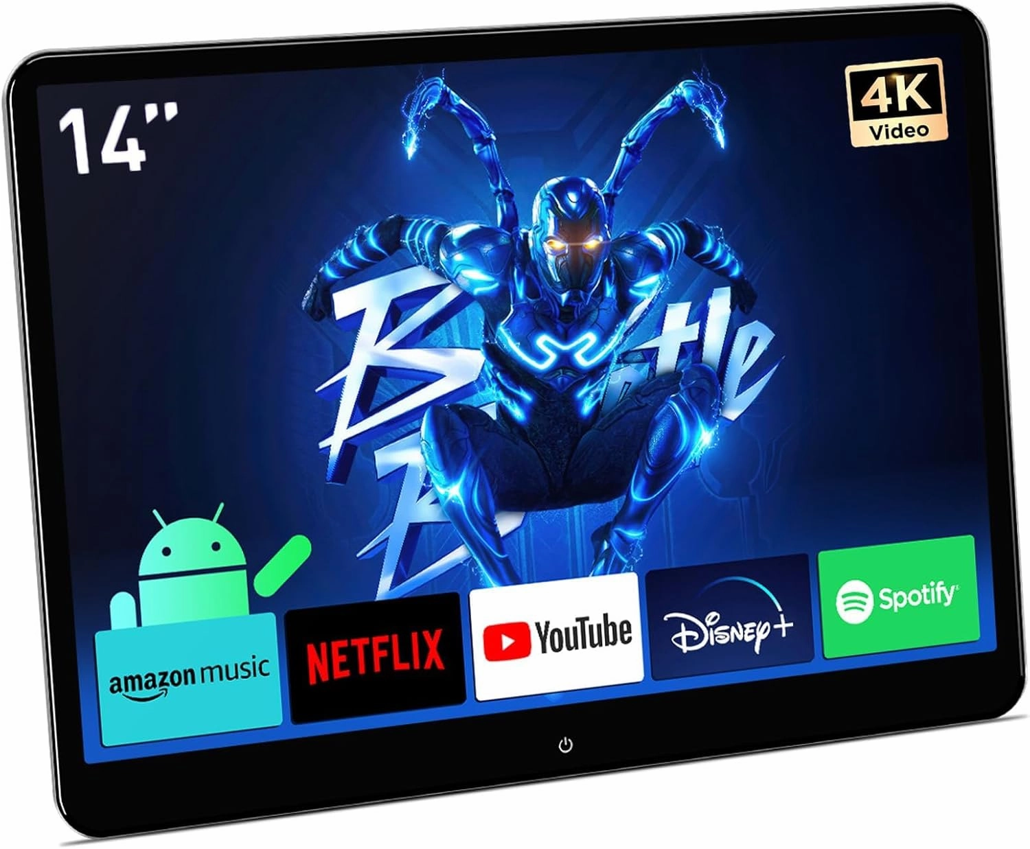 XTRONS 14 Inch 4K Portable Car TV Headrest Monitor, 90° Rotatable Android 11 IPS Touch Screen Tablet for Back Seat, with WiFi/Bluetooth/HDMI/USB/AV in/Screen Mirroring 4 64G (1PC)