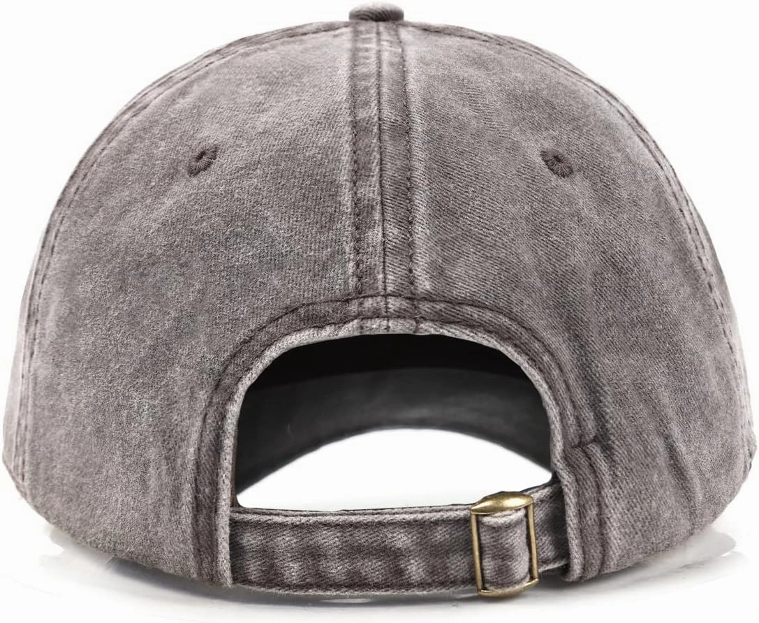 XXL Oversize Washed Denim Baseball Cap,Low Profile Jean Sports Cap for Big Heads 23.5"-25.5",Large Pigment Dyed Dad Hat