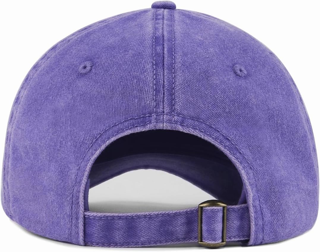 XXL Oversize Washed Denim Baseball Cap,Low Profile Jean Sports Cap for Big Heads 23.5"-25.5",Large Pigment Dyed Dad Hat