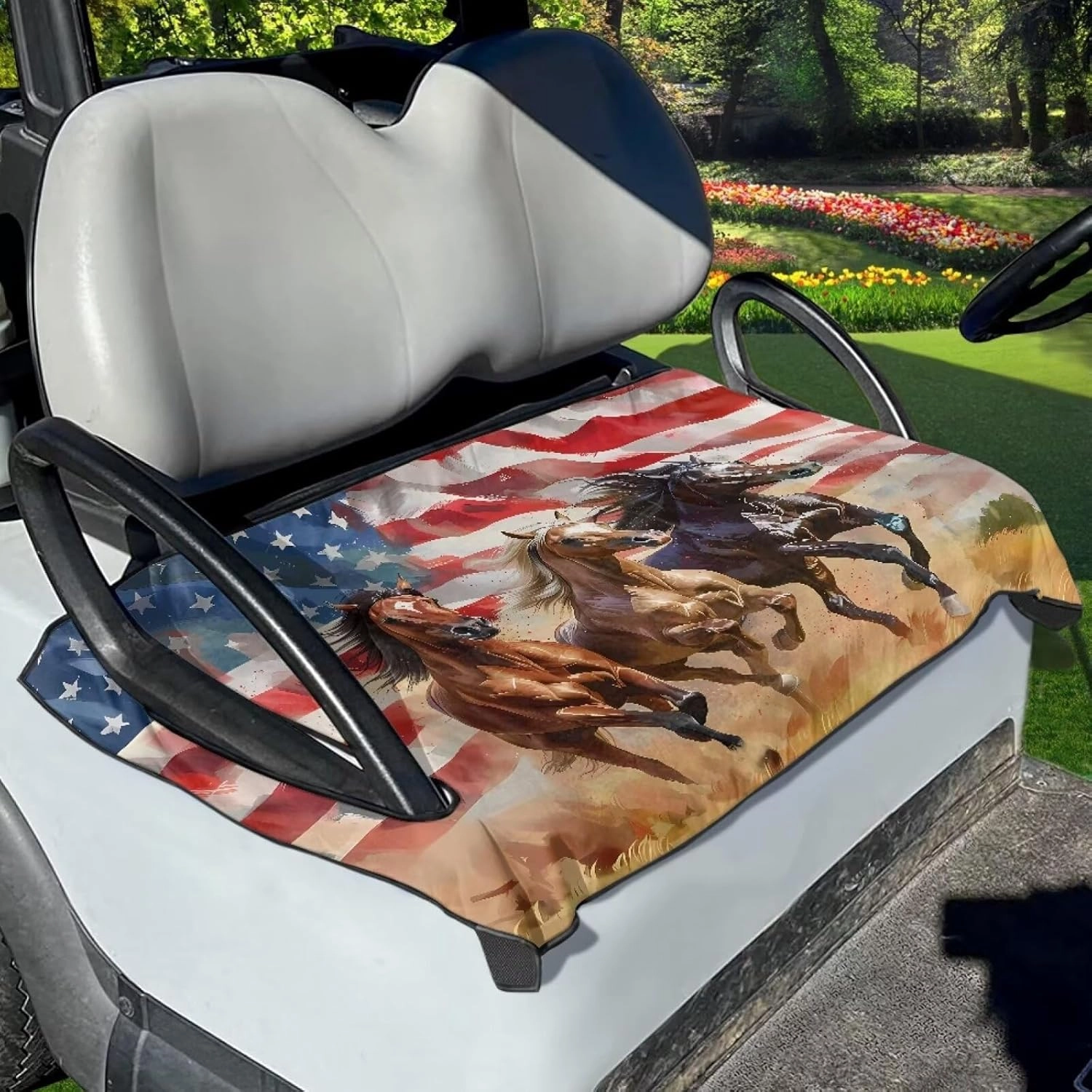 Yewattles Golf Cart Seat Cover Portable Club Car Seat Towel Universal Fit 2-Seat Golf Cart