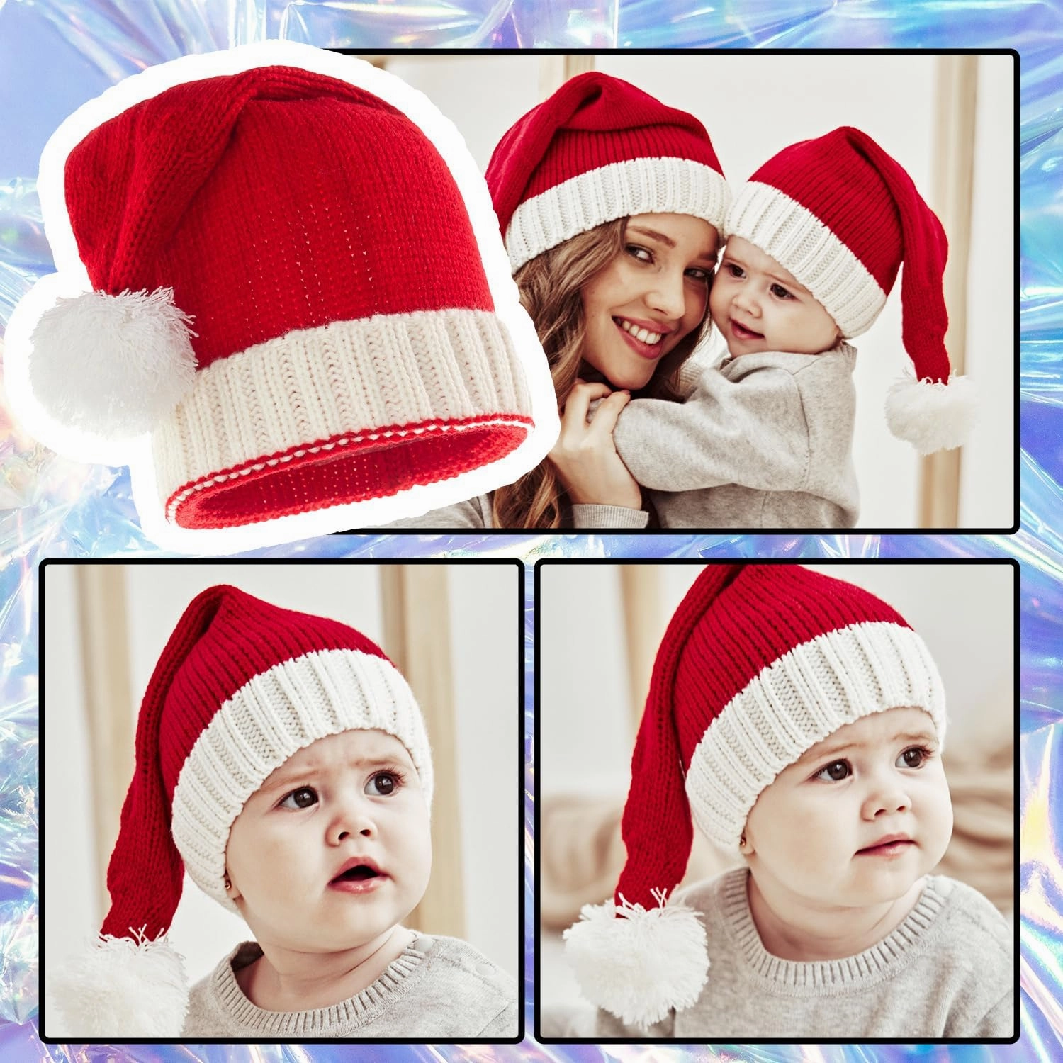 Ypser Infant Baby Knitted Beanie Photo Prop Crochet Knit Cap Christmas Cap Deer Hat with Bow