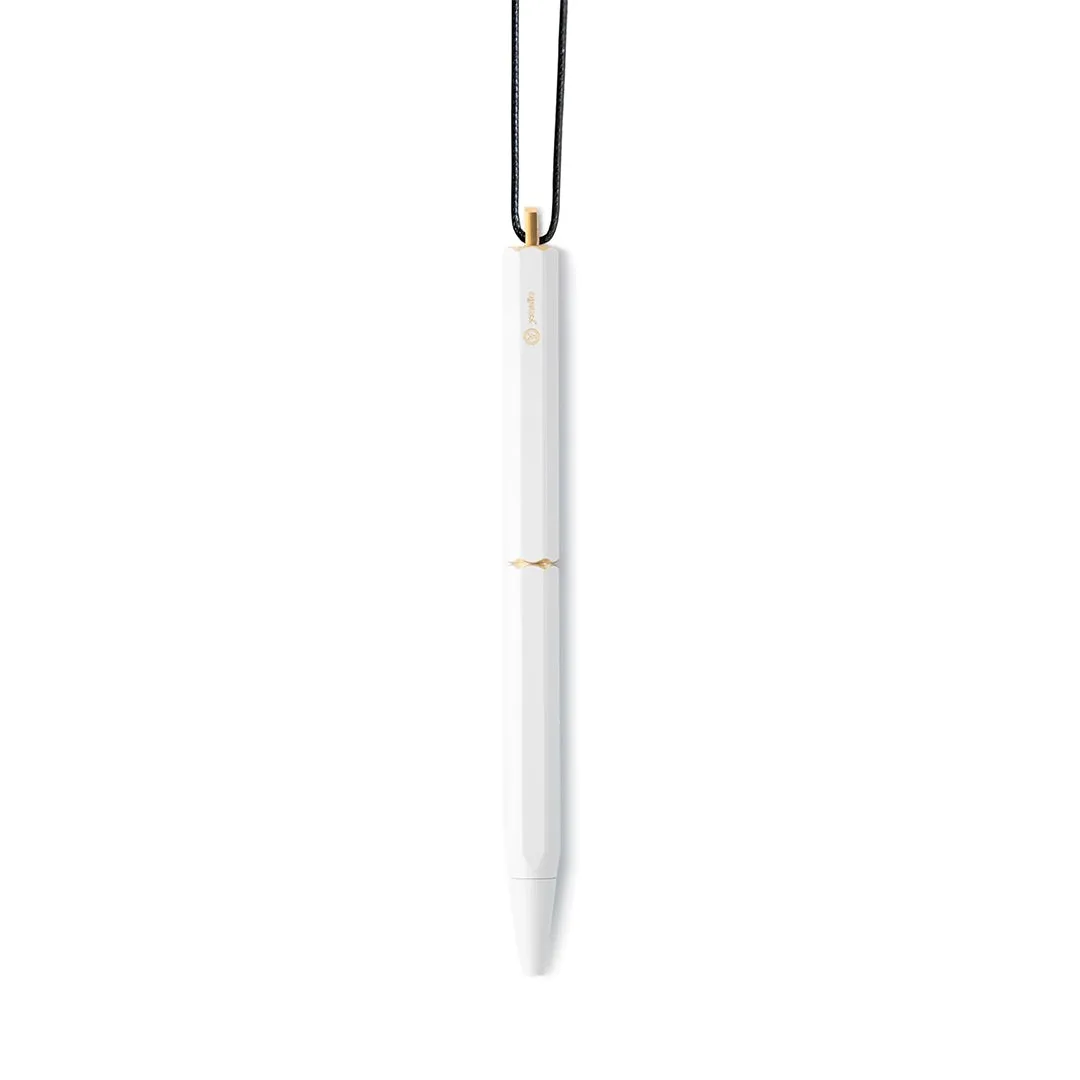 Ystudio | Ball Point Pen | White Portable | Classic Revolve Series | Metal Brass Body