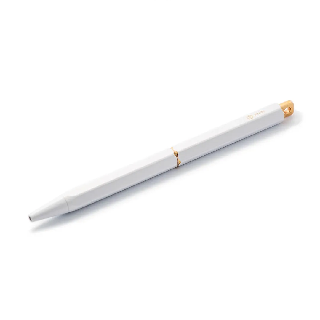 Ystudio | Ball Point Pen | White Portable | Classic Revolve Series | Metal Brass Body