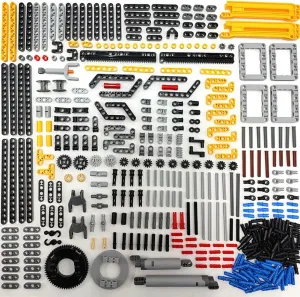ZHX Technical Parts Beams Axles Connectors Bricks Sets - 457 Pieces, Chassis Frame Liftarm Push Rods for Technic Car MOC Building Block Toys